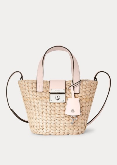 Ralph Lauren Straw Mini Reese Tote Bag Dame Danmark (UCOLV5608)